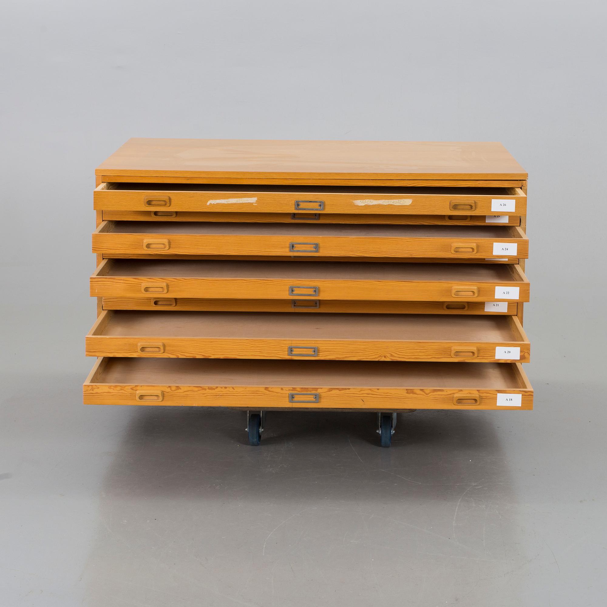 ARKIVSKÅP/ARKITEKTSKÅP, 1900-talets andra hälft.