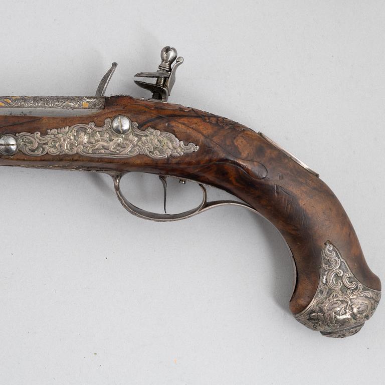 A Pair of flintlock pistols, by Johann Jacob Kuchenreuter, (Regensburg 1709-1783, Royal gunsmith).