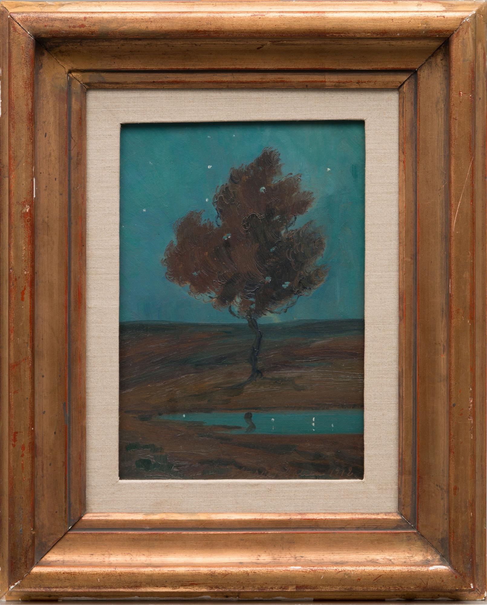 oil on board, signed and dated 1912.