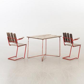 A SET OF GARDEN FURNITURE BY ÖRJAN LINDQVIST FOR GRYTHYTTAN 1950'S.