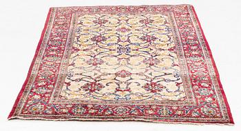 Rug, semi-antique Keshan, part silk, approx. 204 x 124 cm.