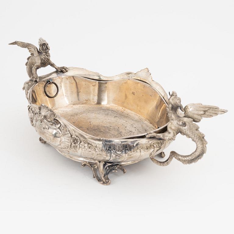 Jardiniere, silver, Gebrüder Deyhle, Schwäbisch Gmünd, Tyskland omkring 1889.