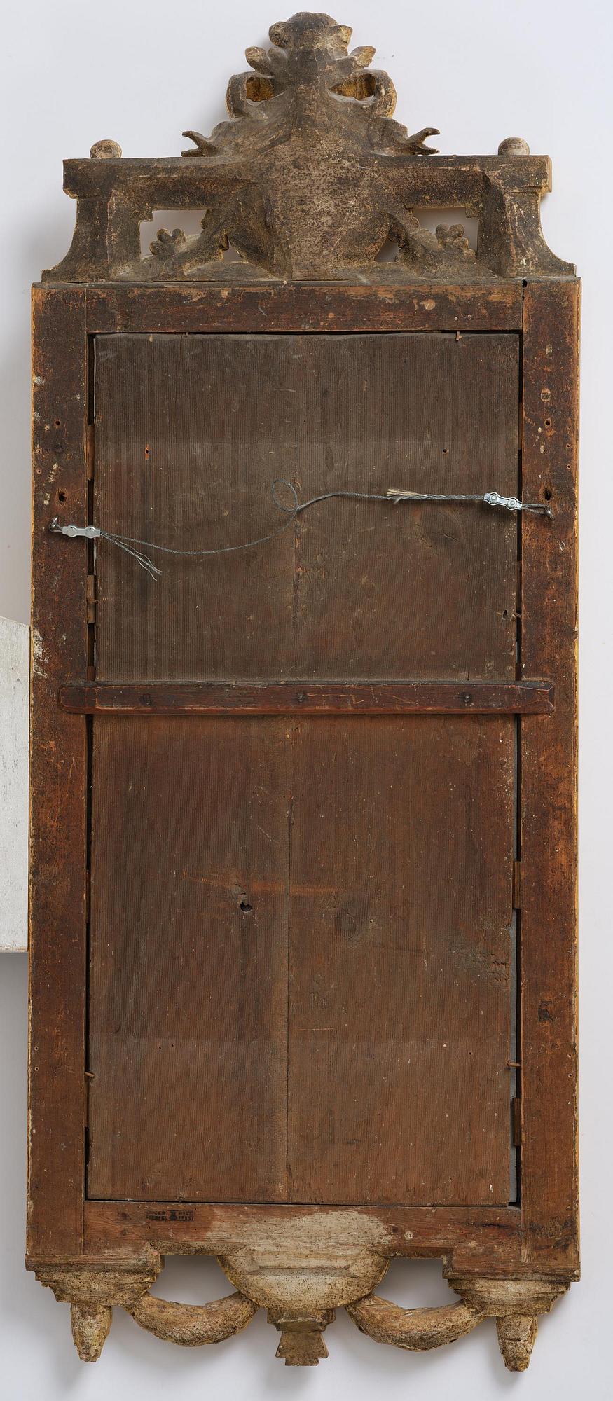 A Gustavian giltwood mirror by J. Åkerblad (master in Stockholm 1758-99).