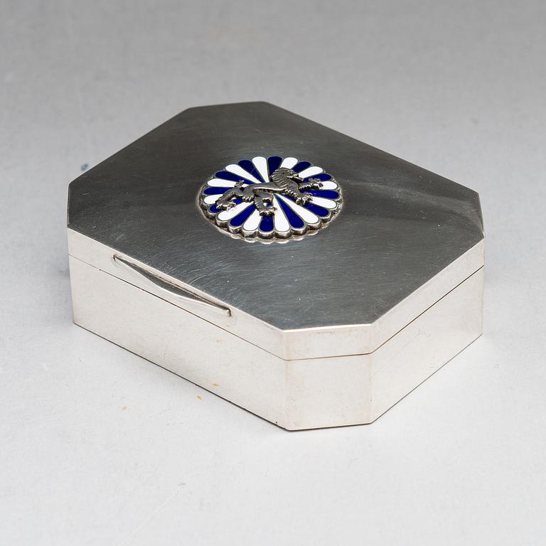 A silver box with enamelled decoration, A. Tillander, Helsinki.