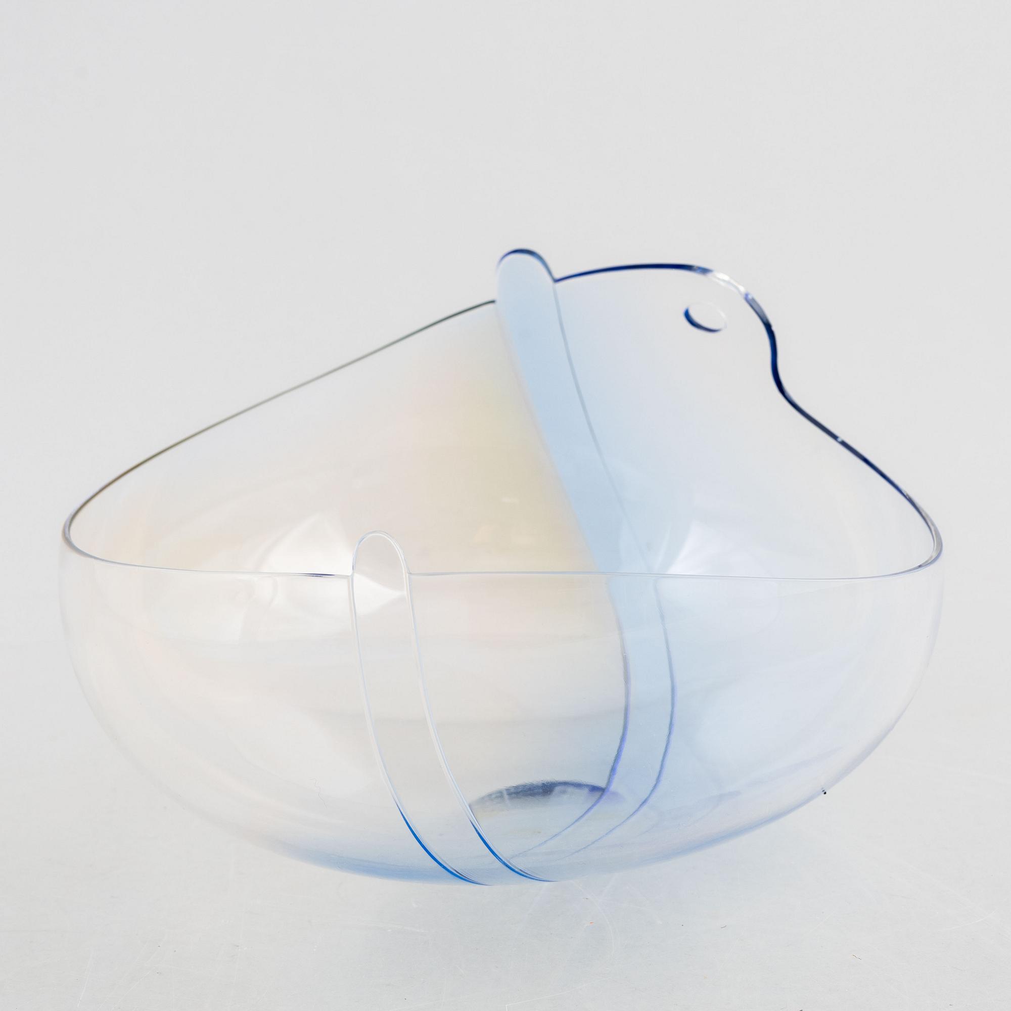 Gunnar Cyrén, skål, glas, Orrefors 1983.