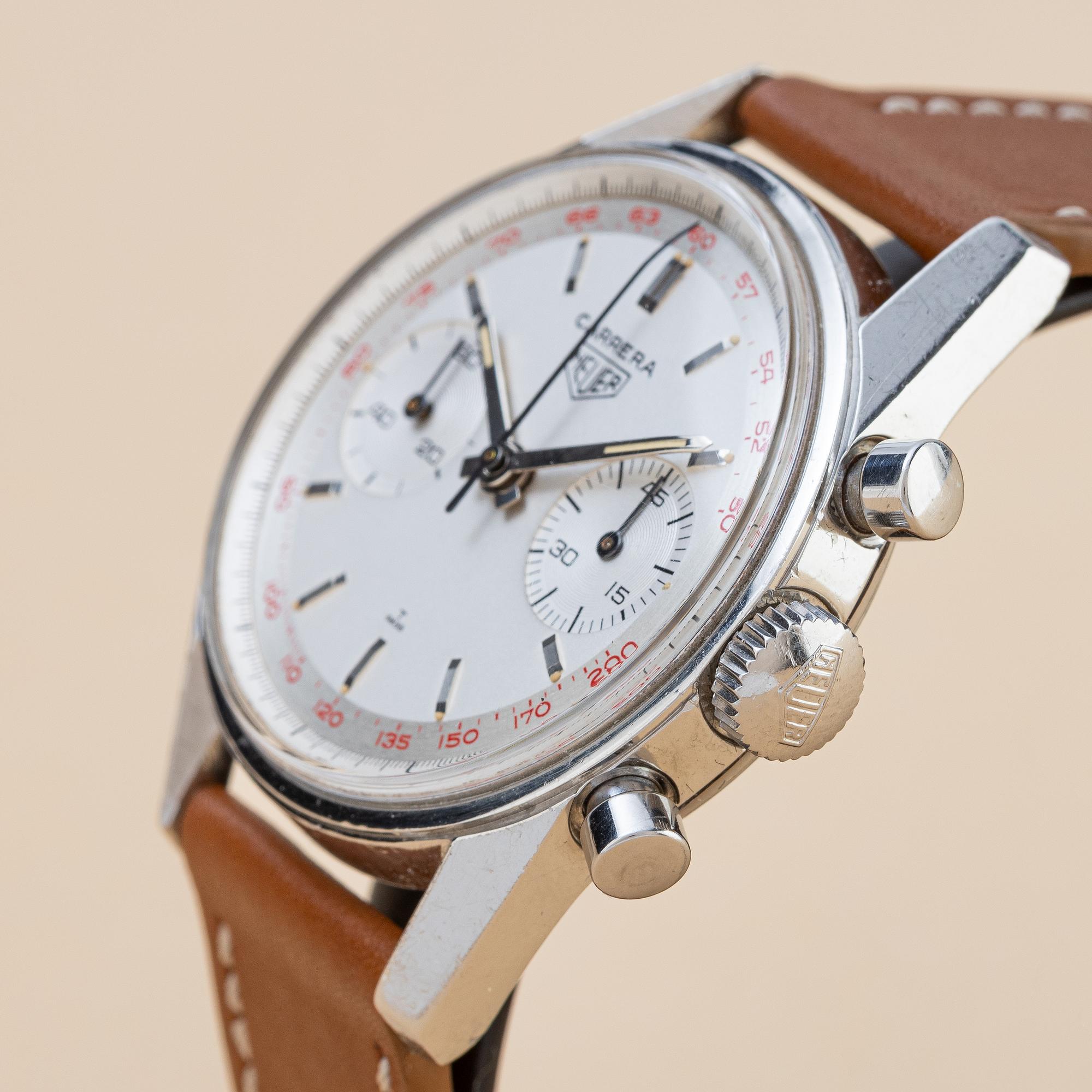 Heuer, Carrera 45, ”Red Tachymeter”, ca 1965.