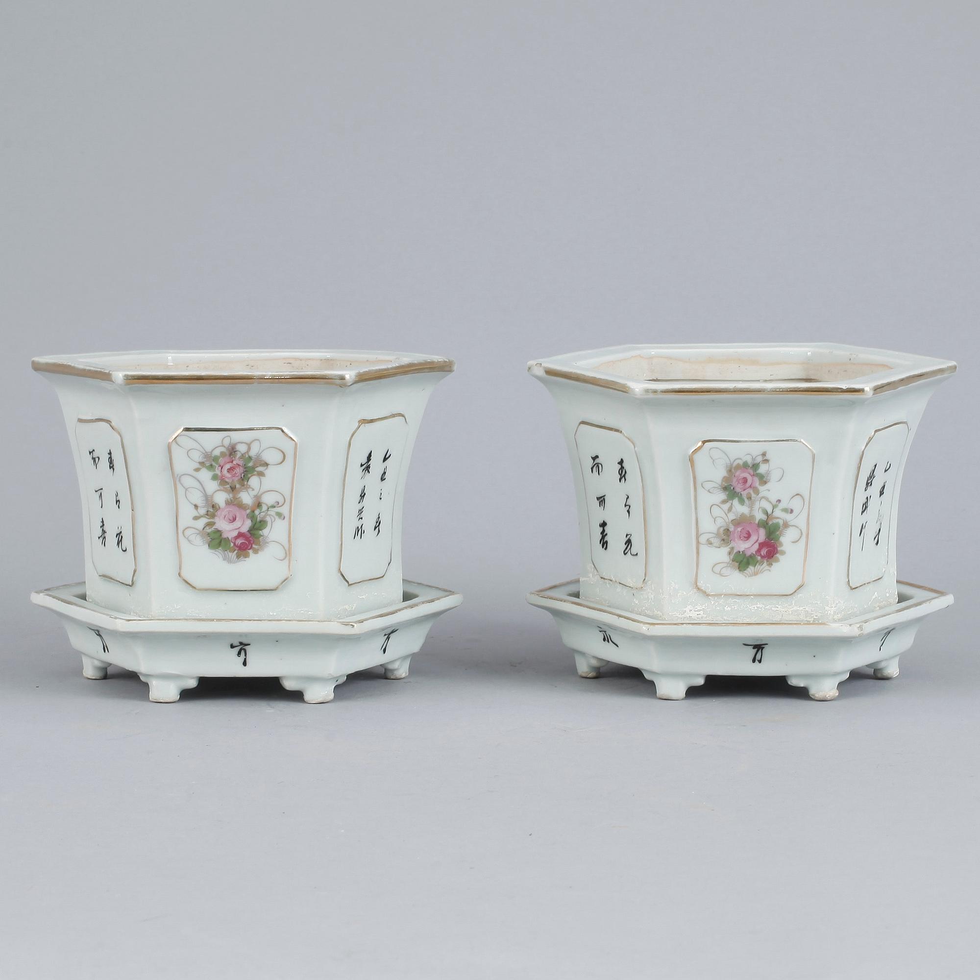 YTTERFODER,  ett par, porslin, Kina, 1800/1900-tal.