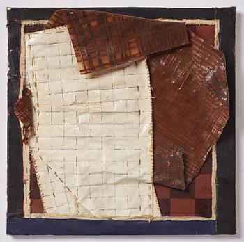 Stephen Buckley, mixed media on panel, signed and dated 1973 on verso.