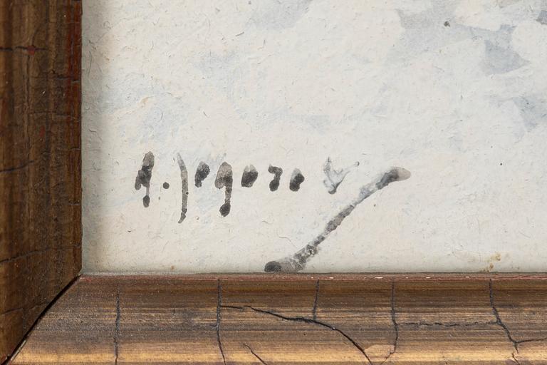 Andrei Afanasevich Jegorov, Winter landscape with company on a sleigh.