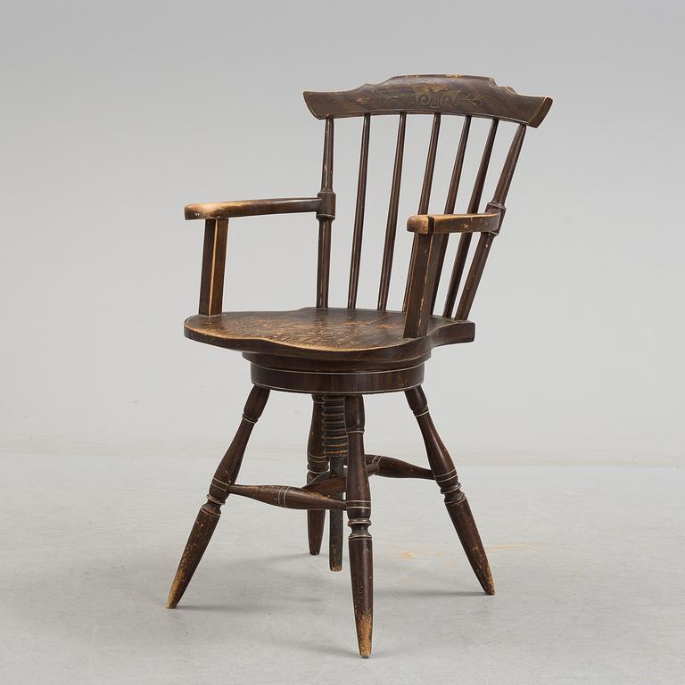 a writing desk chair from the late 19th century.