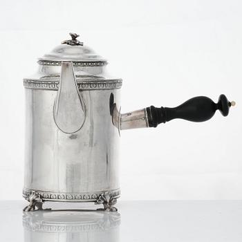 Pehr Zethelius, kaffekanna, silver, Stockholm 1792. Gustaviansk.