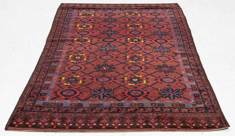 An antique Beshir rug, middle of Amu Darya region, c. 214 x 126 cm.