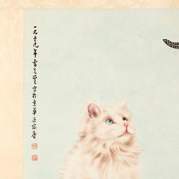 RULLMÅLNINGAR, två stycken, tusch och färg på papper. Kina, 1900-tal.