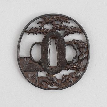 Tsuba, Japan, signed Nobumasa Junin Saku, Edo around 1780.