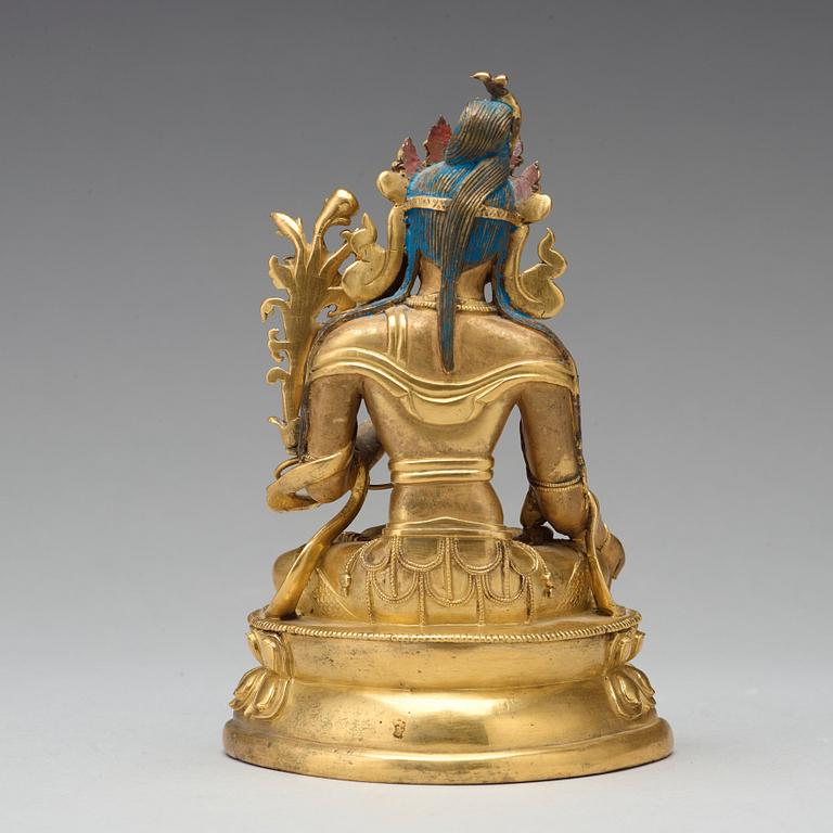 A gilt bronze figure of a White Tara, Tibetan-Chinese, 18th Century.