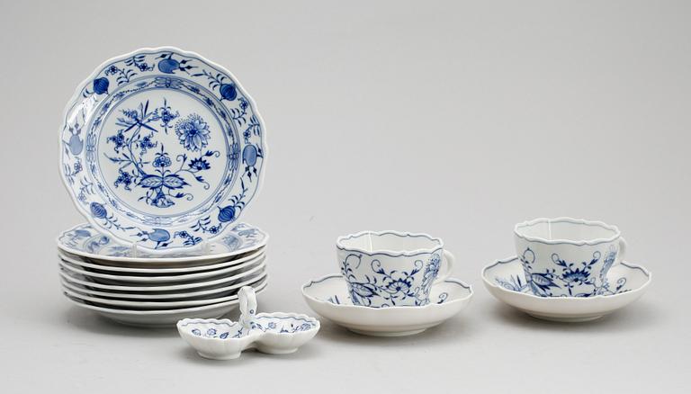 SERVISPORSLIN, 11 delar, Meissen, 1900-tal.