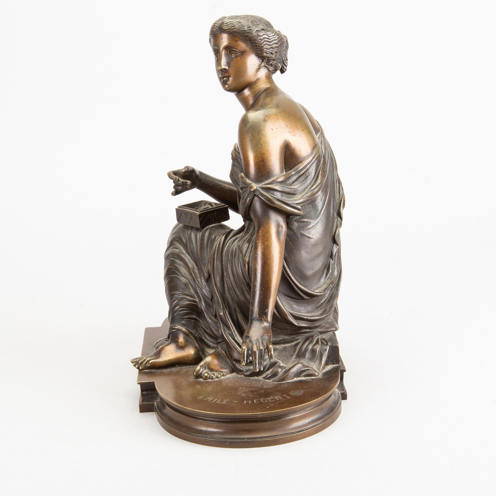 PIERRE EUGÈNE ÉMILE HÉBERT, a signed bronze sculpture.