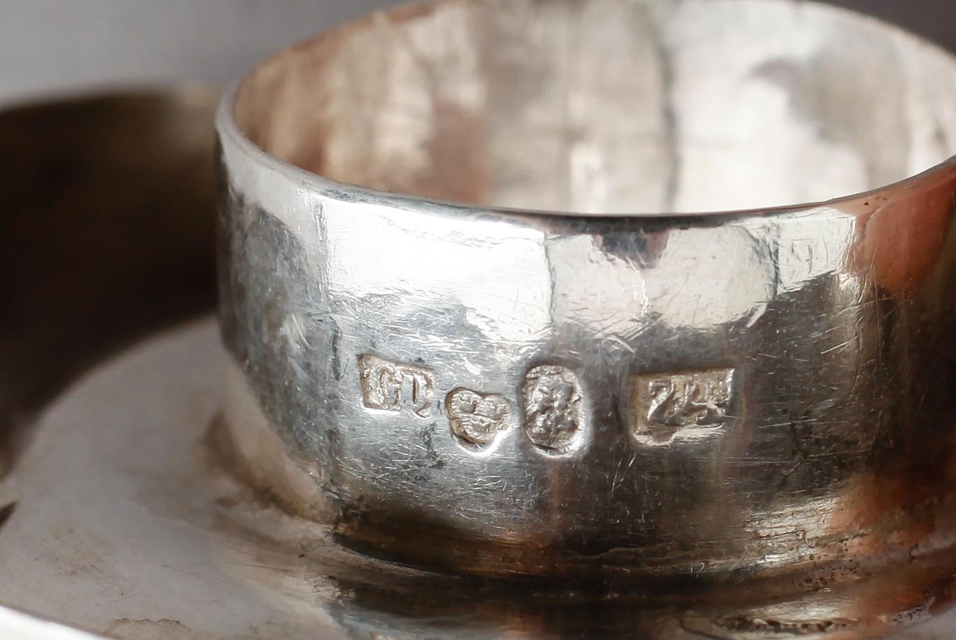 LJUSSTAKAR, 1 par, silver, svenska stämplar 1854.