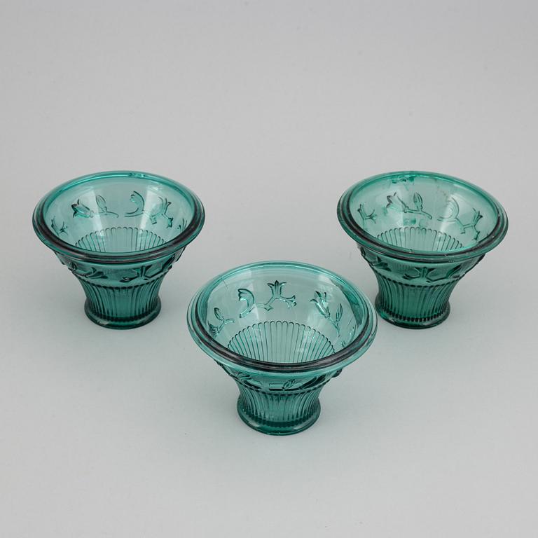 Simon Gate, 3 vases, Orrefors c. 1930.