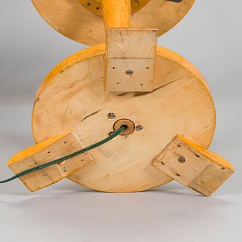 A 1930s burl birch lamp table.