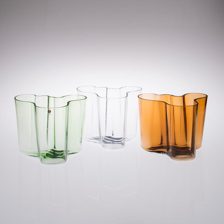 ALVAR AALTO, "Savoy" VASER, 5 st, glas, Iittala.