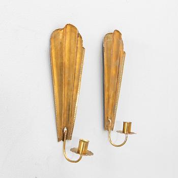 Wall sconces a pair C&N Svängsta dated 1936 brass.