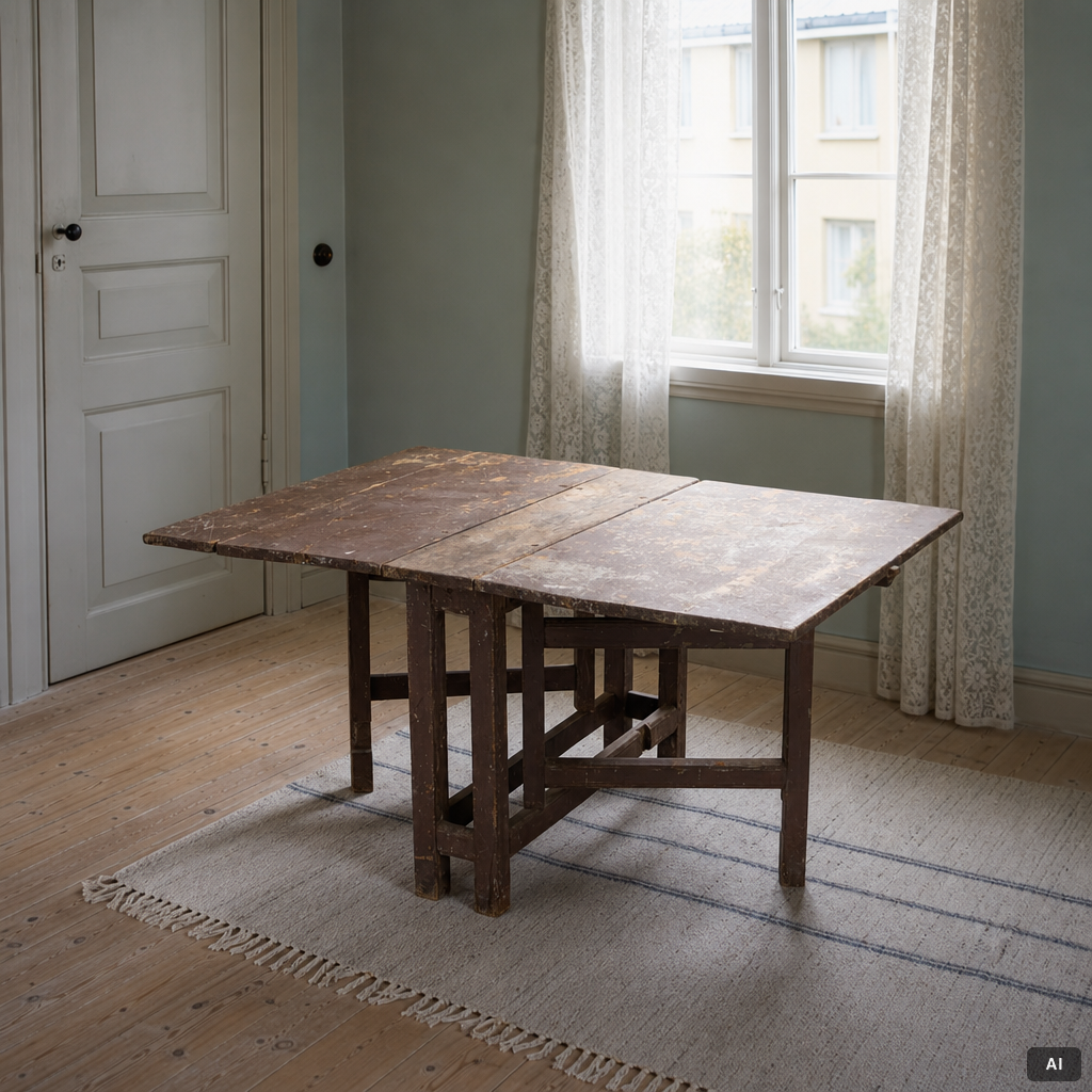 Drop-leaf table, folk art, 19th century.