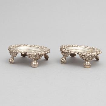 Carl Tengstedt, nålfat, ett par, silver, nyrokoko, Göteborg 1843.