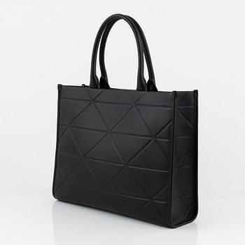 Prada, a black leather bag.