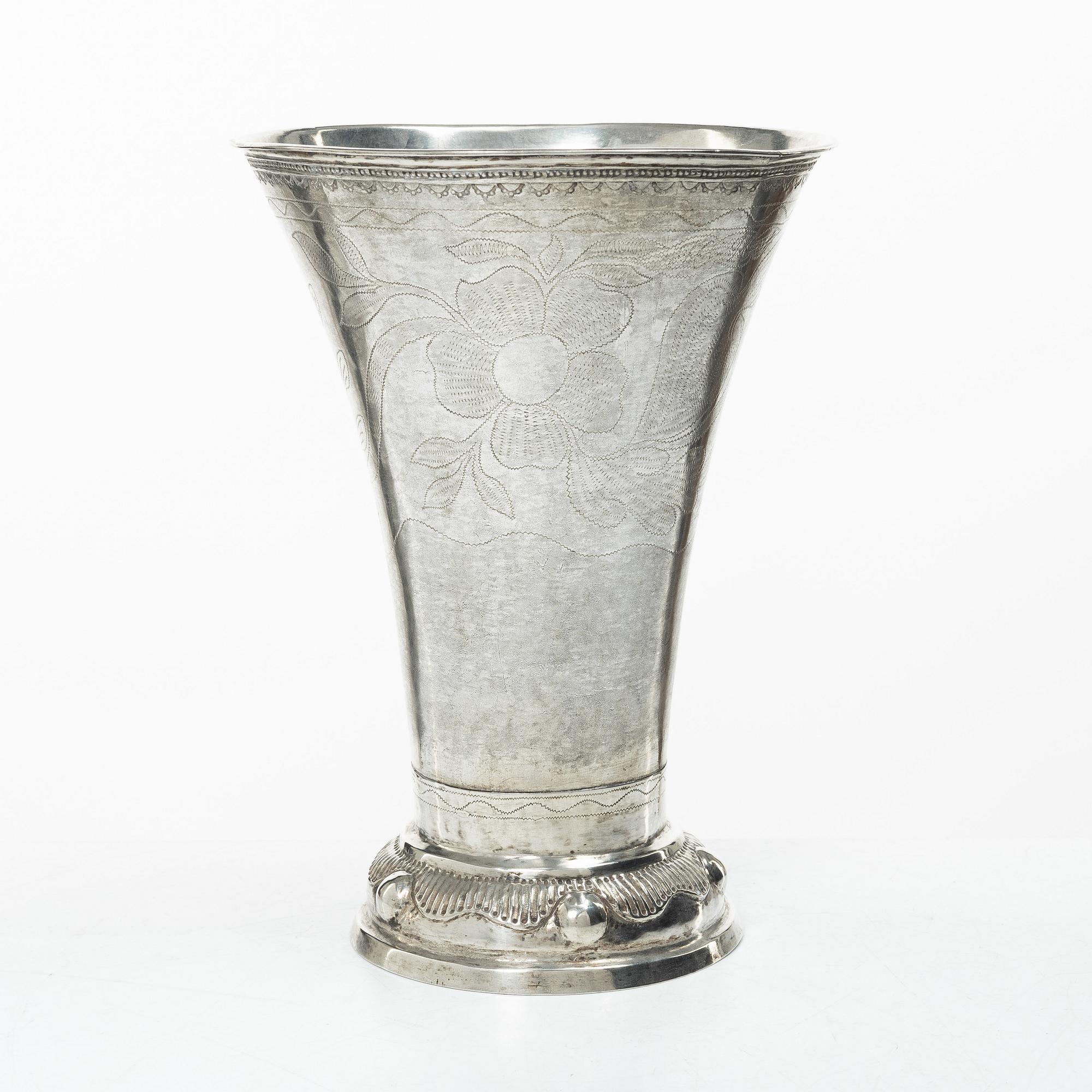 A Swedish silver beaker, mark of Hans Lyberg, Borås 1811.