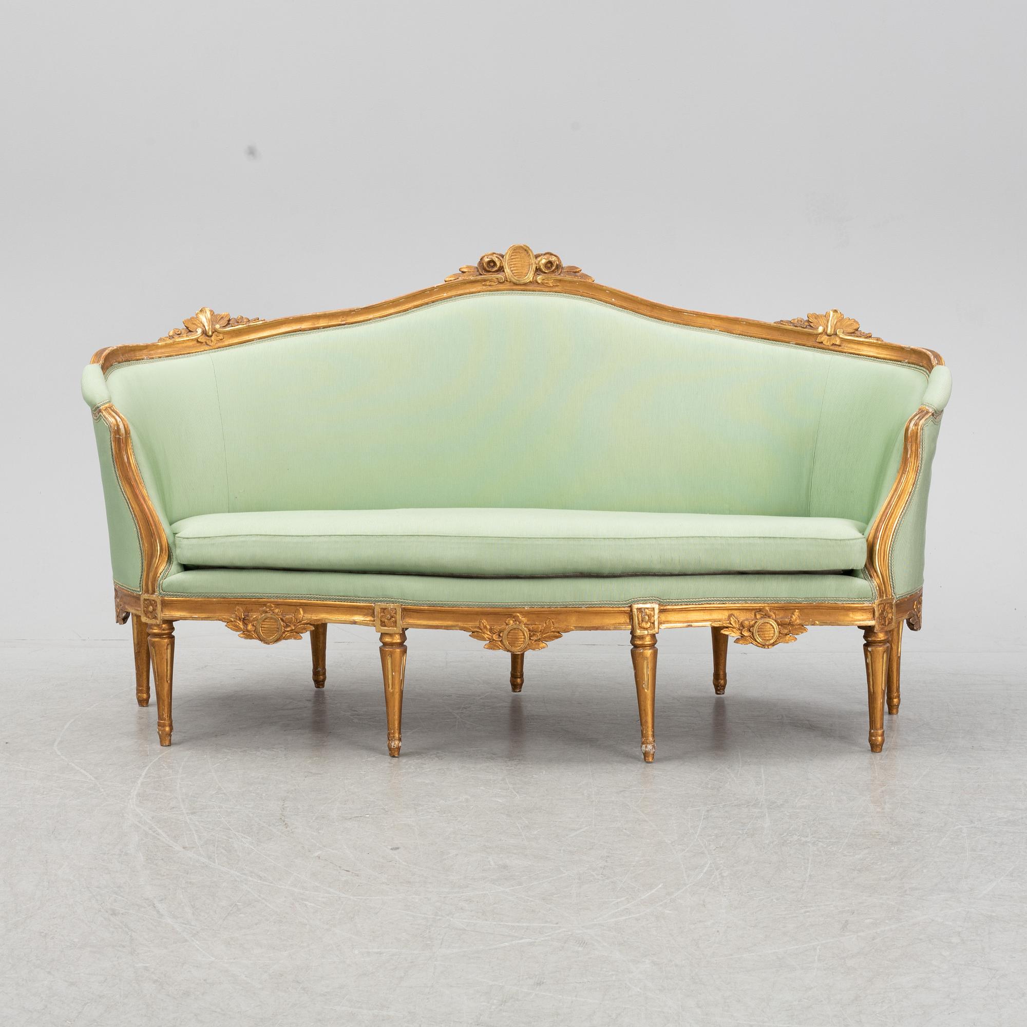 Soffa, Gustavianskt stockholmsarbete, sent 1700-tal.