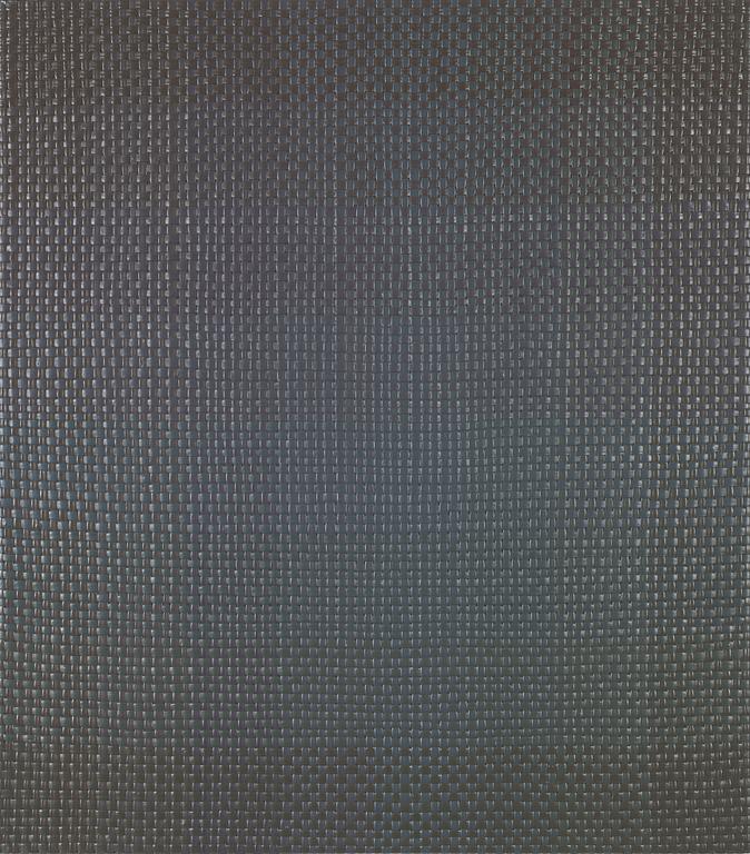 David Svensson, acrylic on woven plastic on panel, signed and dated 2002 verso.