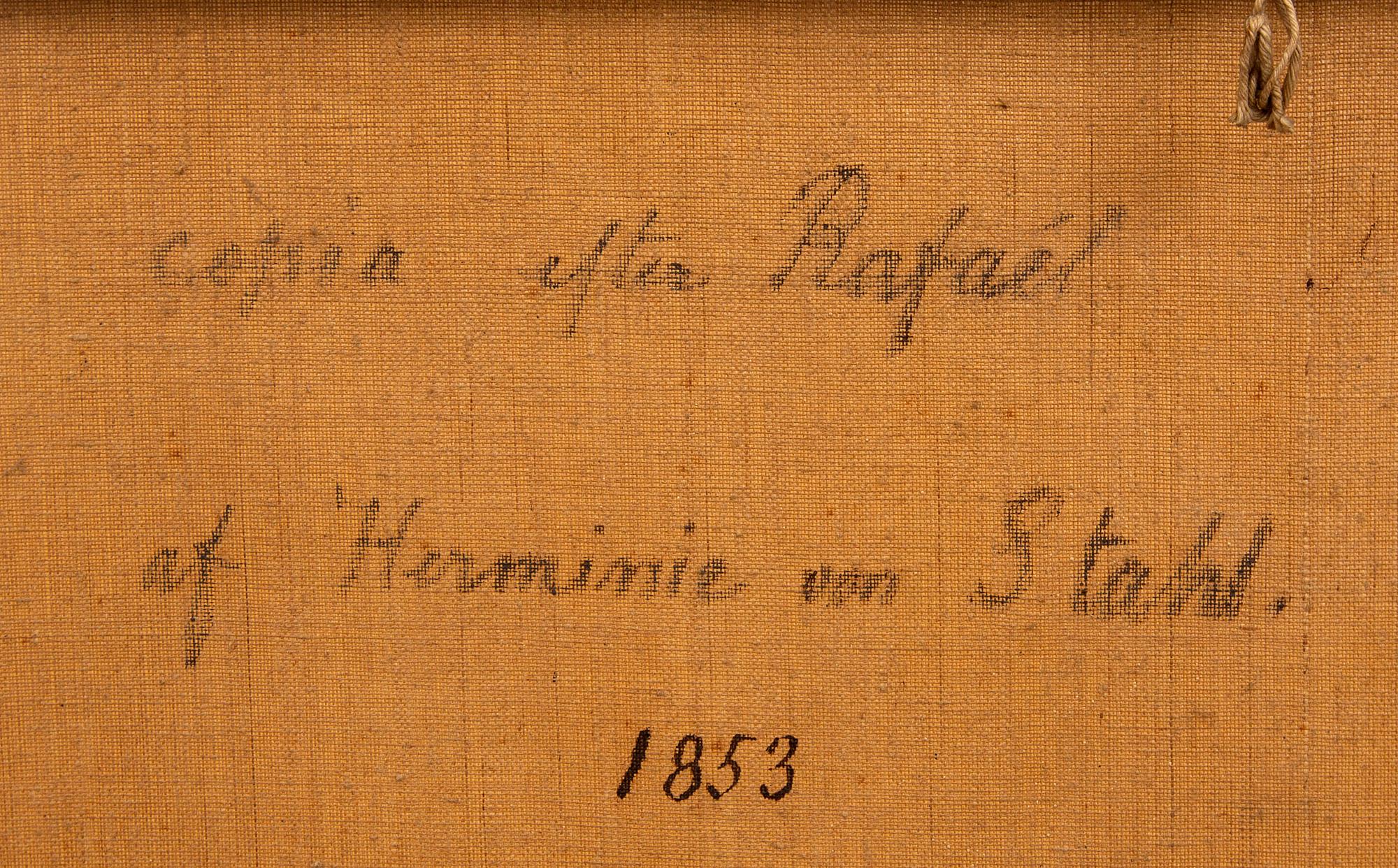 Herminie von Sahl oil on canvas signed and dated 1853.