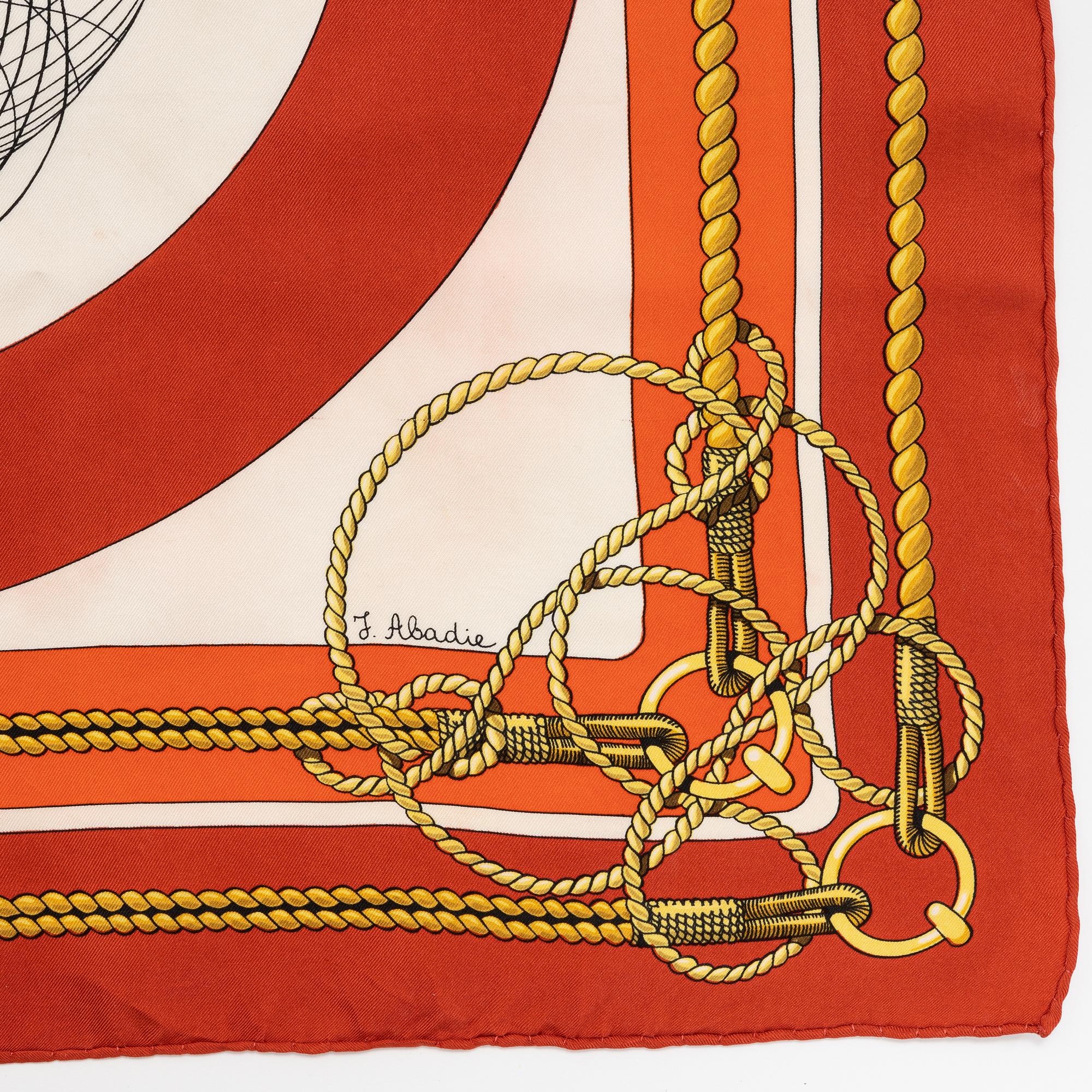 Hermès, three silk scarves.