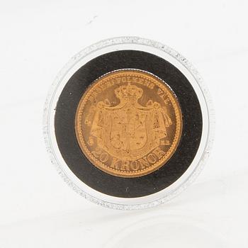 Guldmynt Sverige, Oscar II 20 kr, 1899.