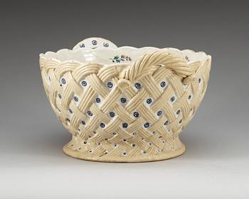 A large faience basket, presumably French, 18th Century.