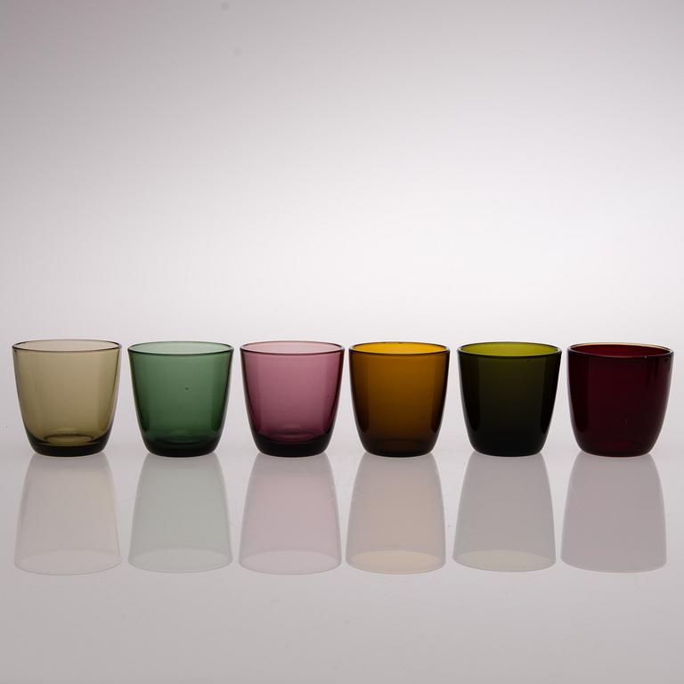 TAPIO WIRKKALA, JUOMALASEJA, 13 kpl, puristelasia, "4090", Iittala, 1900-luvun puoliväli.