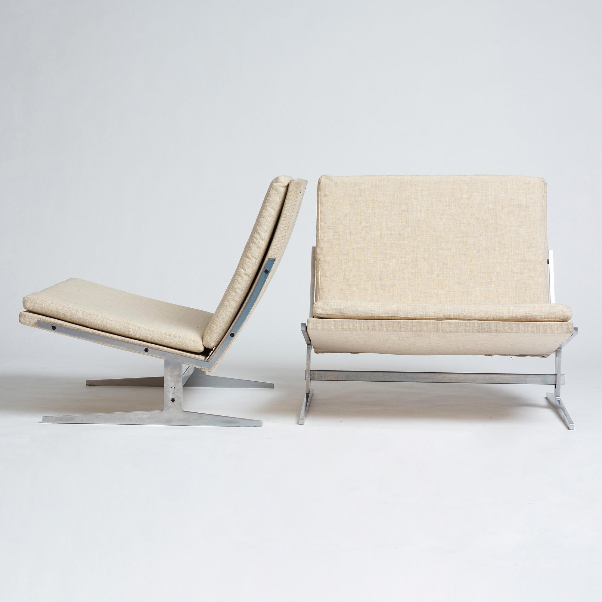 Preben Fabricius & Jørgen Kastholm, a pair of easy chairs "Bo 561", Bo-Ex Denmark, 1960's.