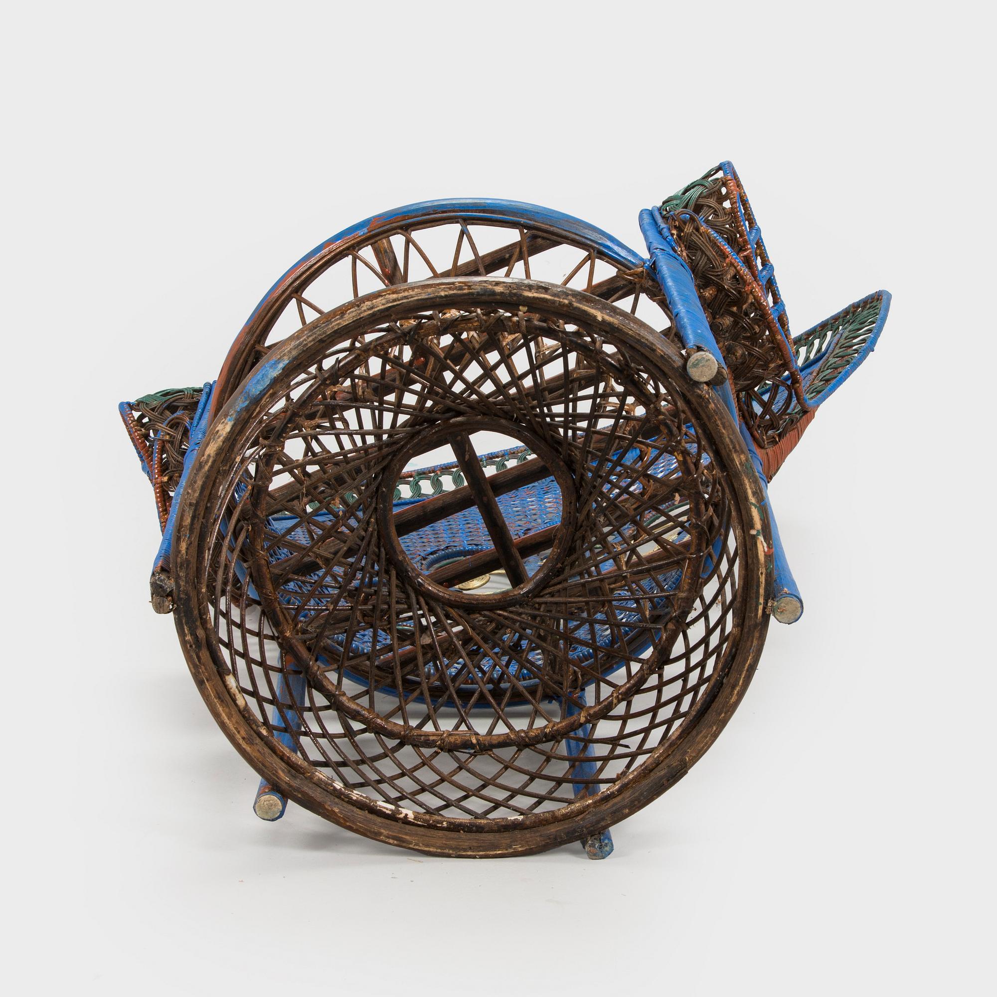 A rattan peacock chair, second half of the 20th century.