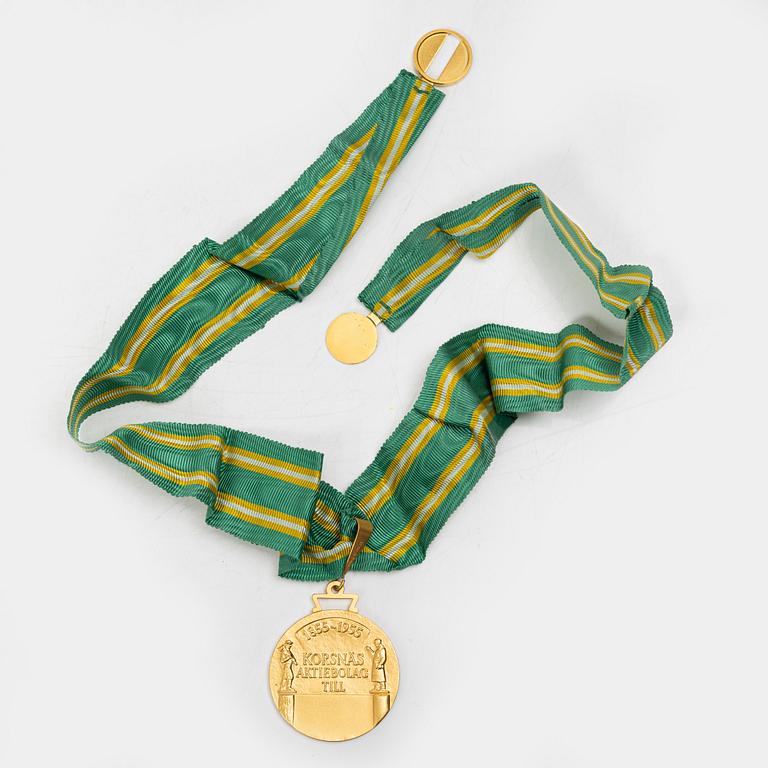 An 18K gold medal, Sporrong, Stockholm 1958.