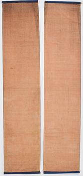 Two embroidered silk panels, late Qing dynasty.