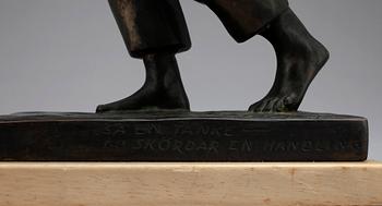 TORE STRINDBERG, skulptur, brons. Sign. Gjutarstämplar Otto Meyer.