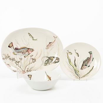 Fiskservis, 20 delar, flintgods, "Fish", Johnson Bros, England.