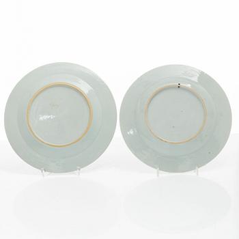 Tallrikar, 14 st, porslin, Kina, 1700-1800-tal.