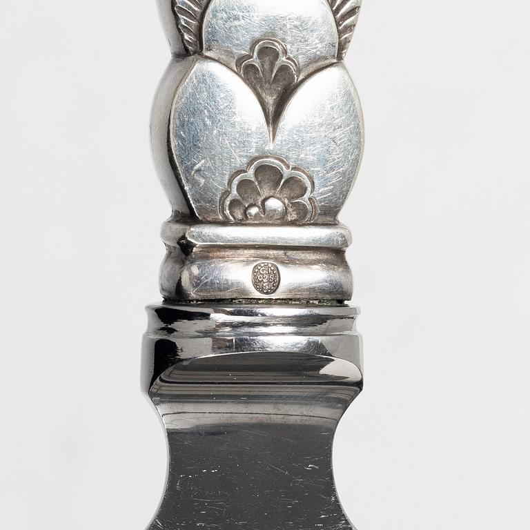 Gundorph Albertus, Cake knife, sterling silver, "Cactus" Georg Jensen, Copenhagen, Denmark 1933.