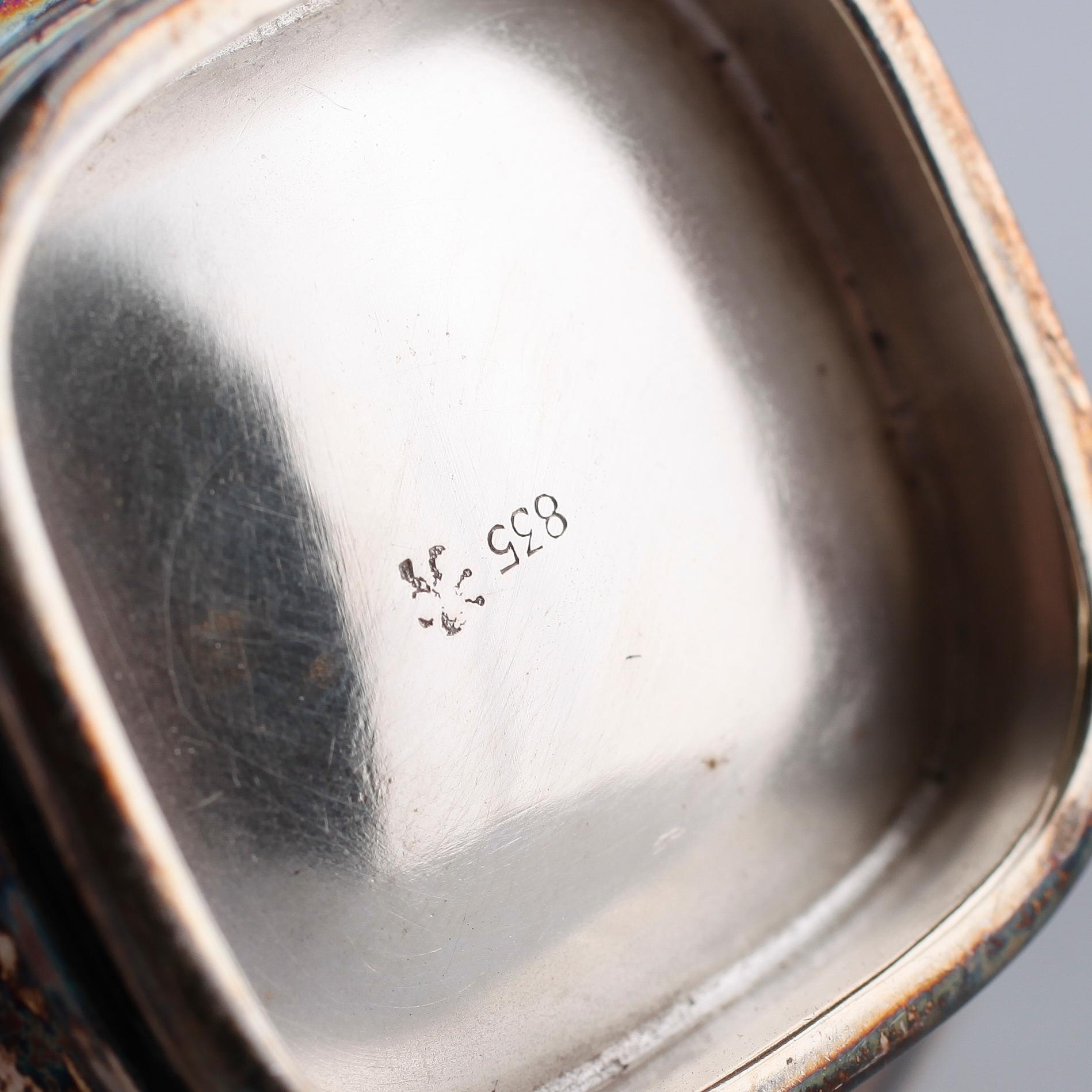 KAFFESERVIS, 3 delar, silver 835, svenska importstämplar, 1900-talets andra hälft. Vikt ca 819 g.