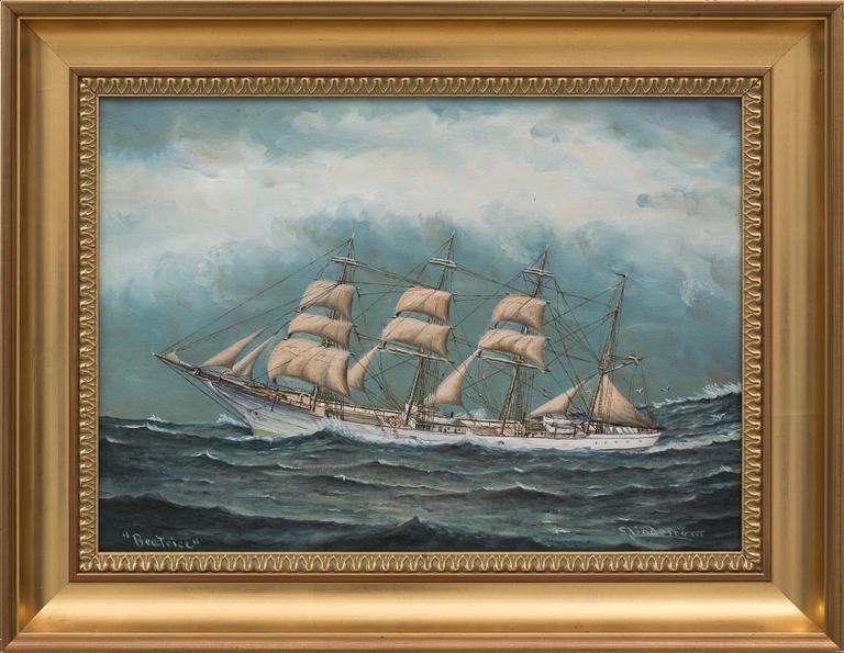 STURE LINDSTRÖM, olja på duk, signerad, samt medföljande bok.