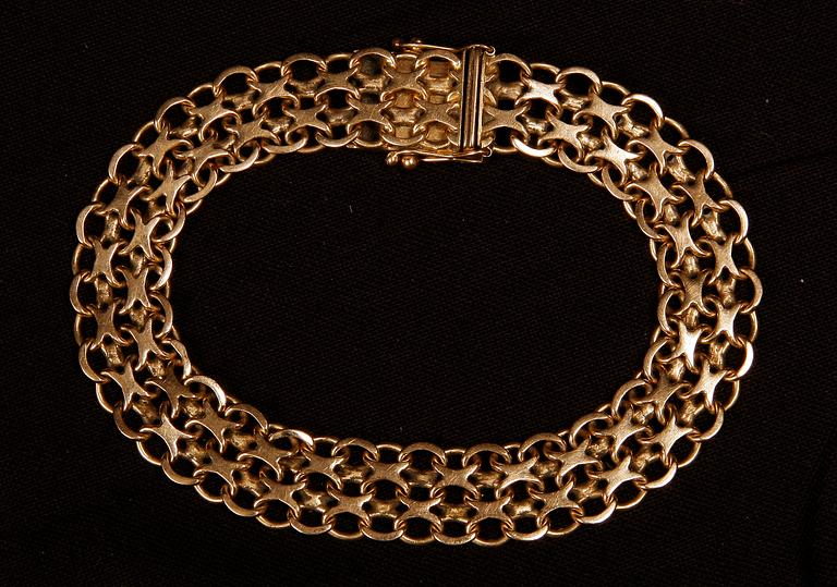 ARMBAND, 18 K guld, Köping, 1972. Ca 20 g.