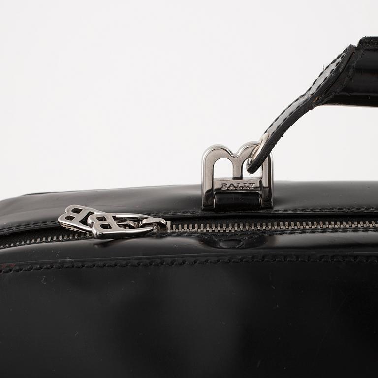 Bally, a black leather bag.