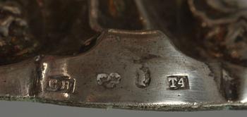 VAXSTAPELSTÄLL, silver, Christian Hammer, Stockholm, 1849.